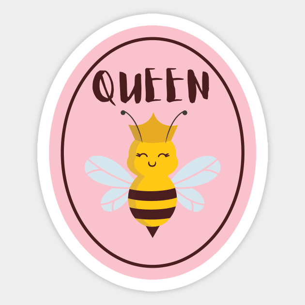 Queen Bee - Royal Bee Graphic to Show who's Boss With a Smile Sticker by Bee-Fusion